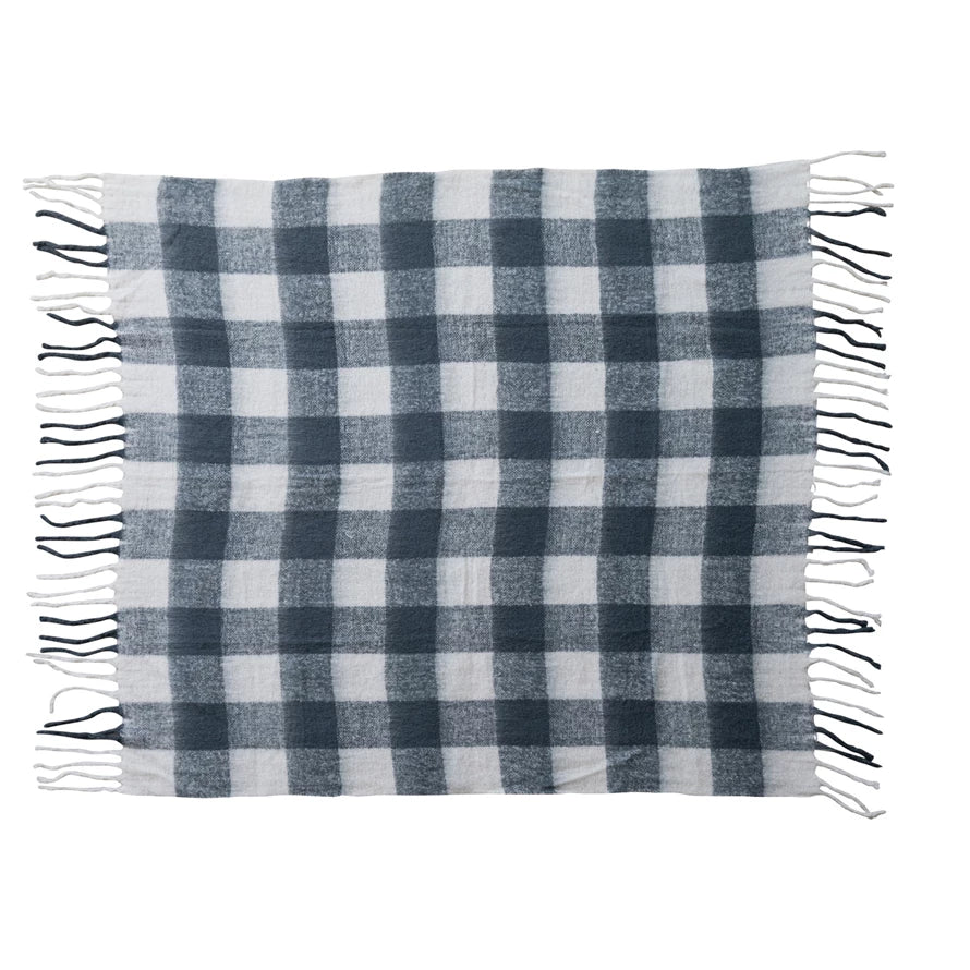 Plaid Fringe Throw