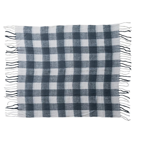 Gray Fringe Throw