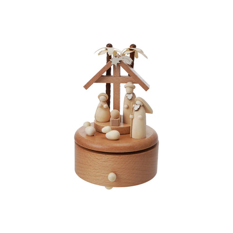 Wooden Nativity Music Box