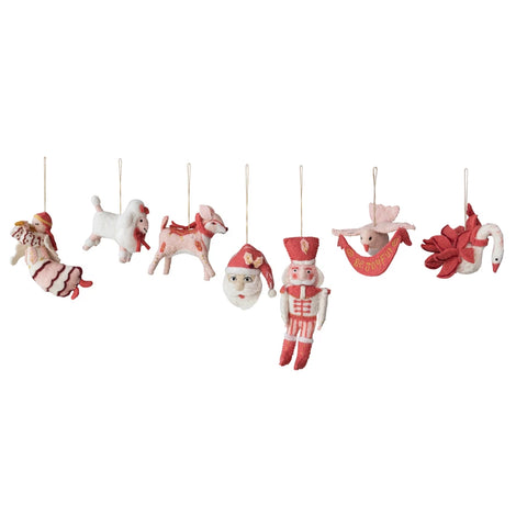 Assorted Felt Santa Ornaments
