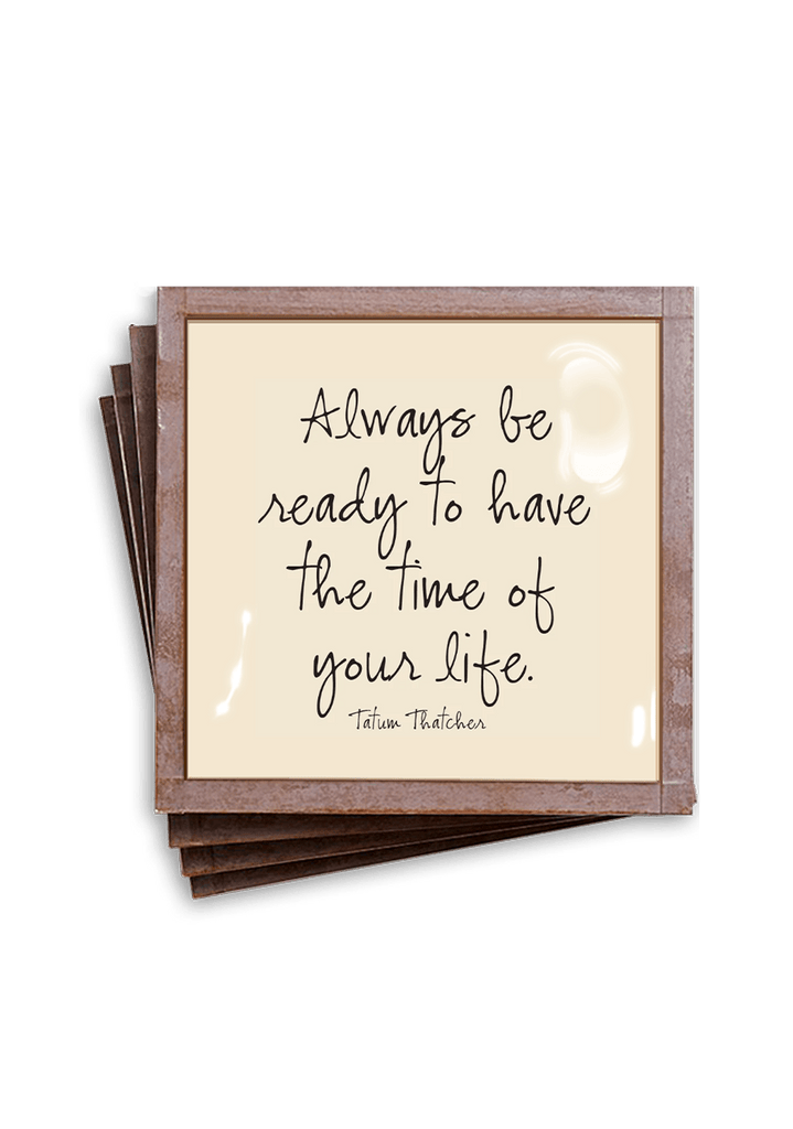 Always Be Ready Copper & Glass Coasters