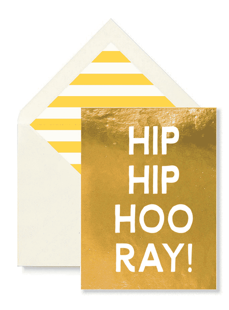 Hip Hip Hooray Greeting Card, Single Folded Card