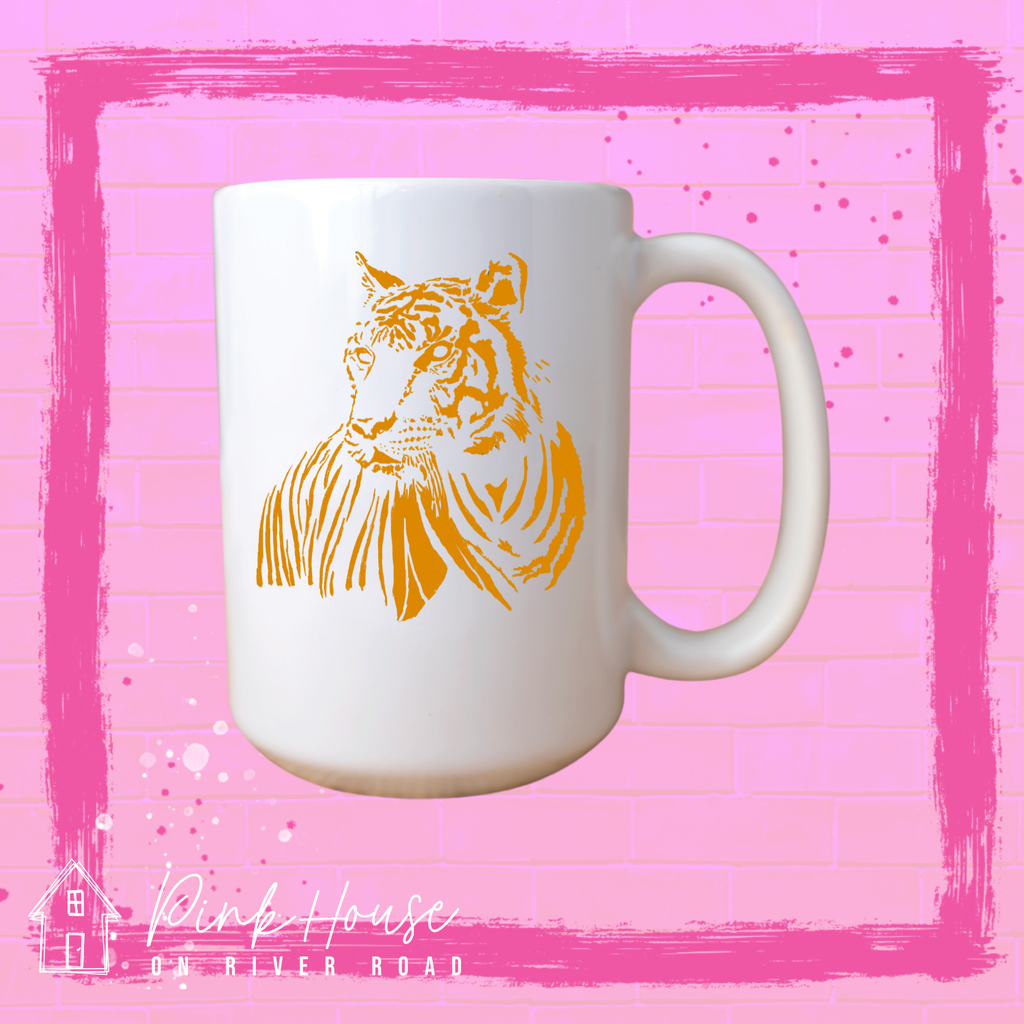 Gold Tone Tiger Coffee Mug