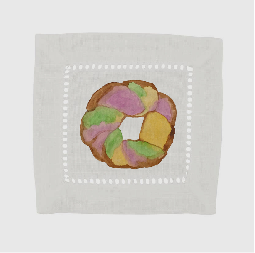 Mardi Gras King Cake Cocktail Napkin Set