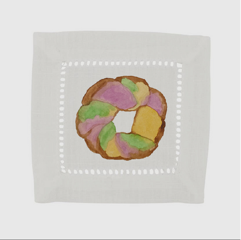 Mardi Gras King Cake Cocktail Napkin Set