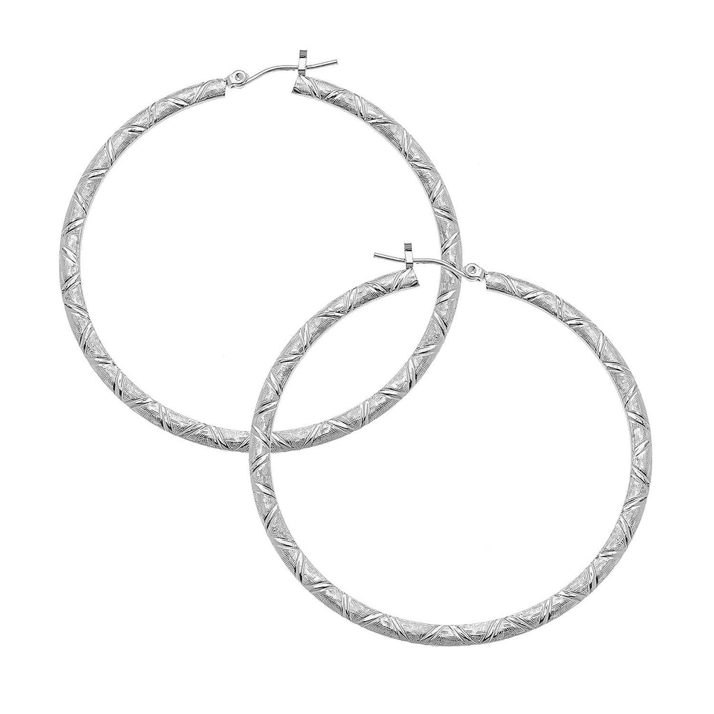 Silver Plated Hoop Earrings with Surgical Steel Ear Wires