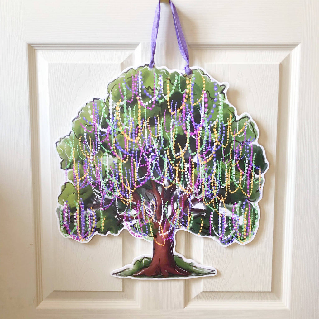 Mardi Gras Bead Tree Door Hanger, New Orleans Mardi Gras Bead Tree