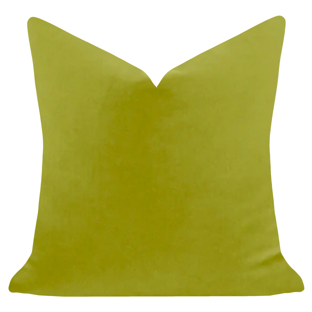Green Solid Velvet Pillow