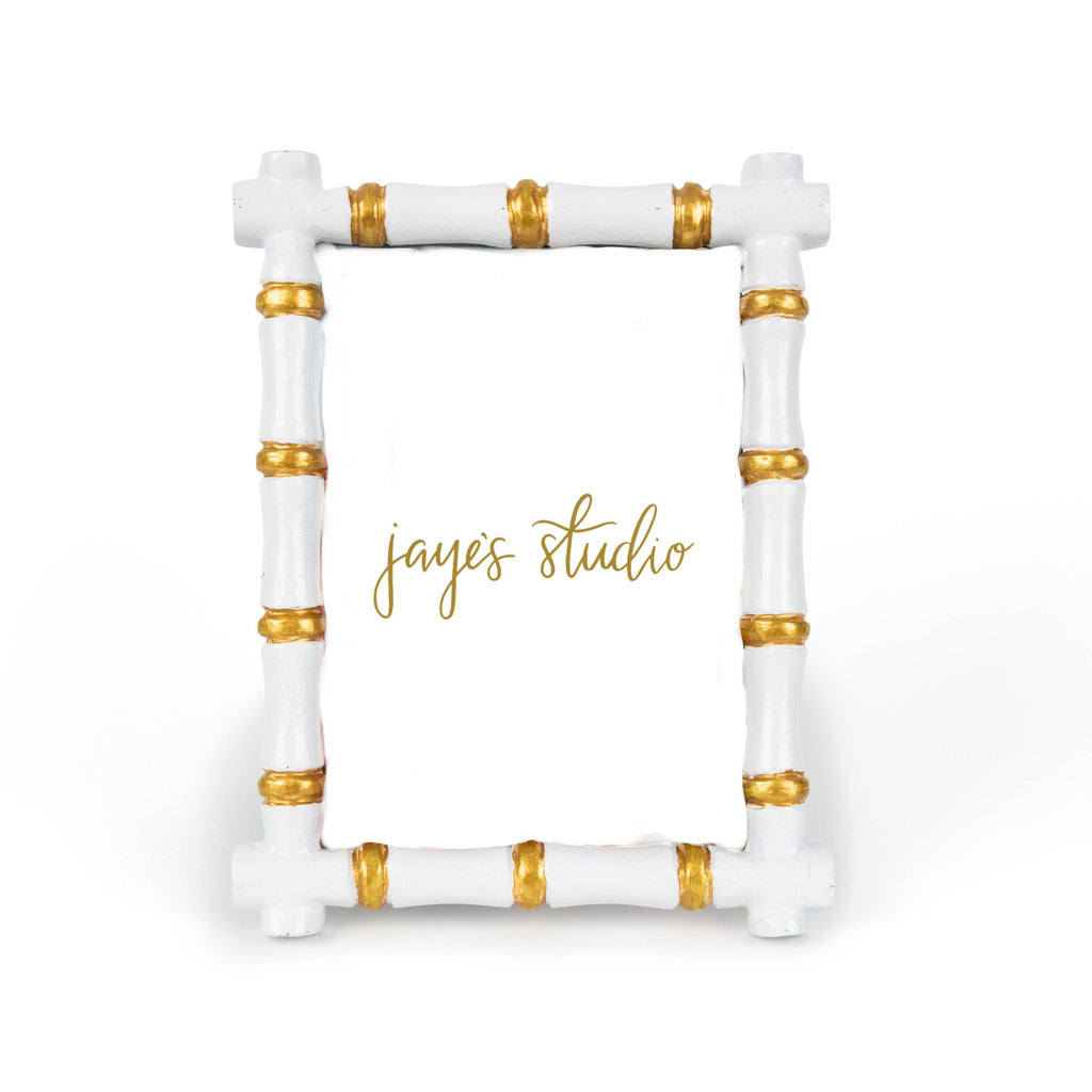 White & Gold Color Block Frame