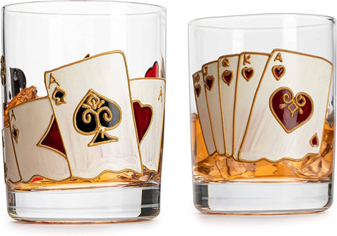 Hand Painted Casino Glass