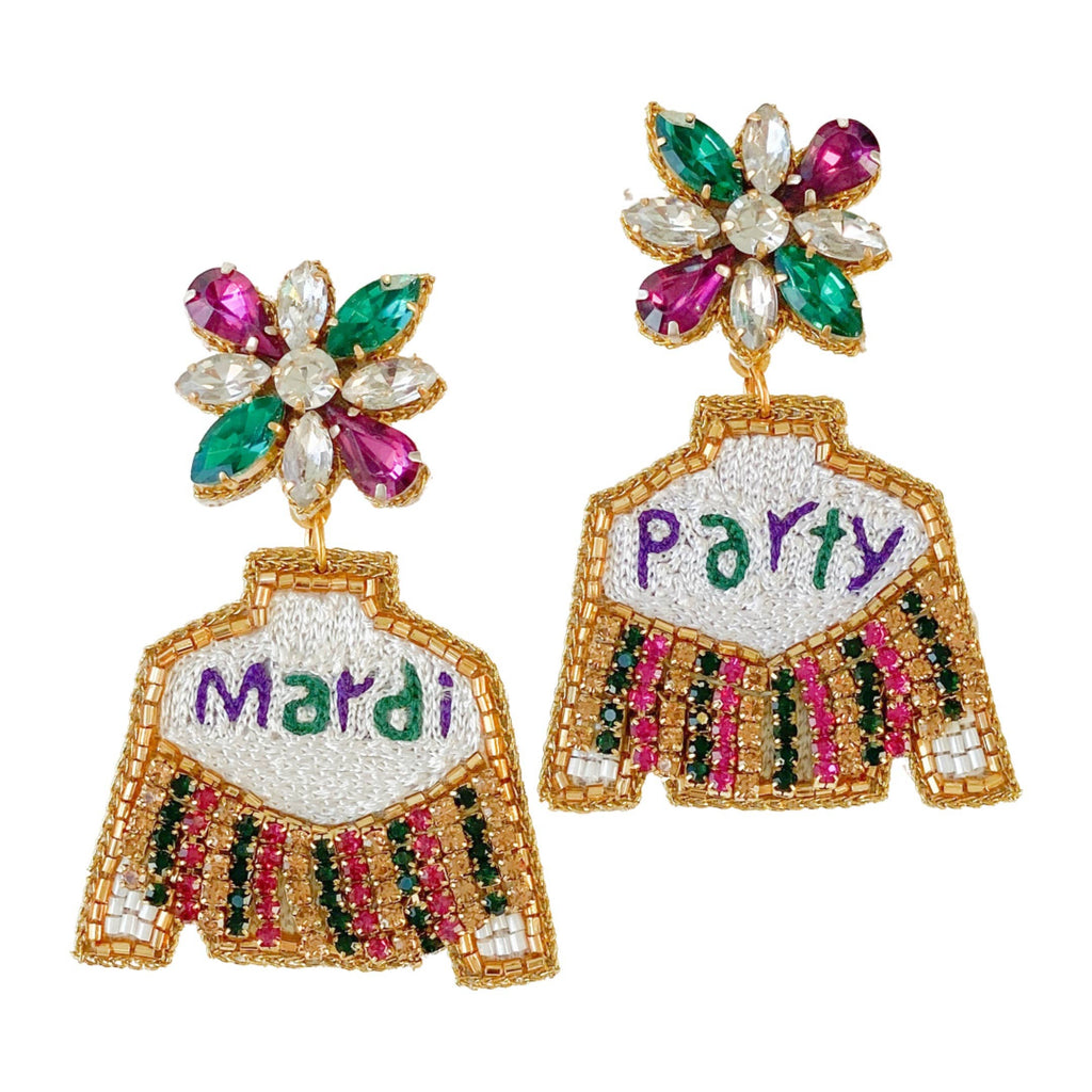 Mardi Party Fringe Jacket Earrings