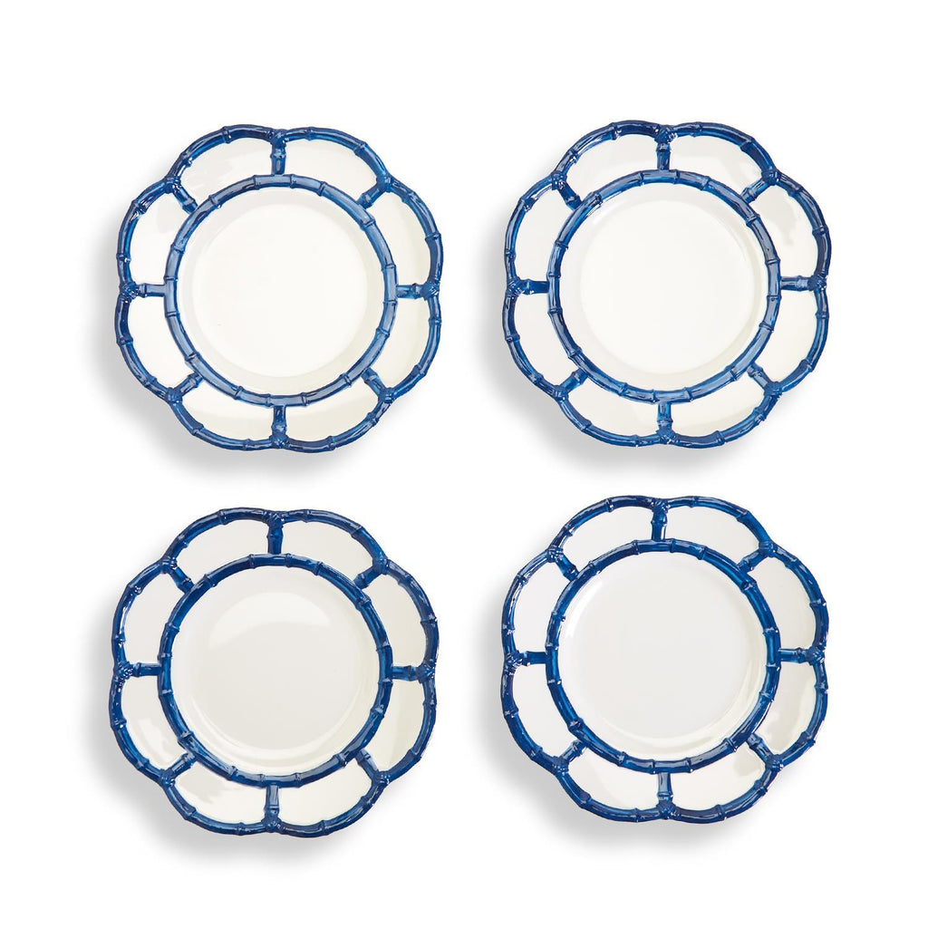 Blue Bamboo Accent Plate Set