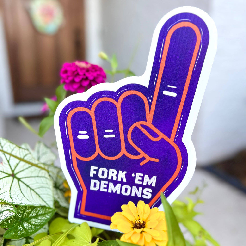 Mini Fork ‘Em Demons Foam Finger Garden Stake