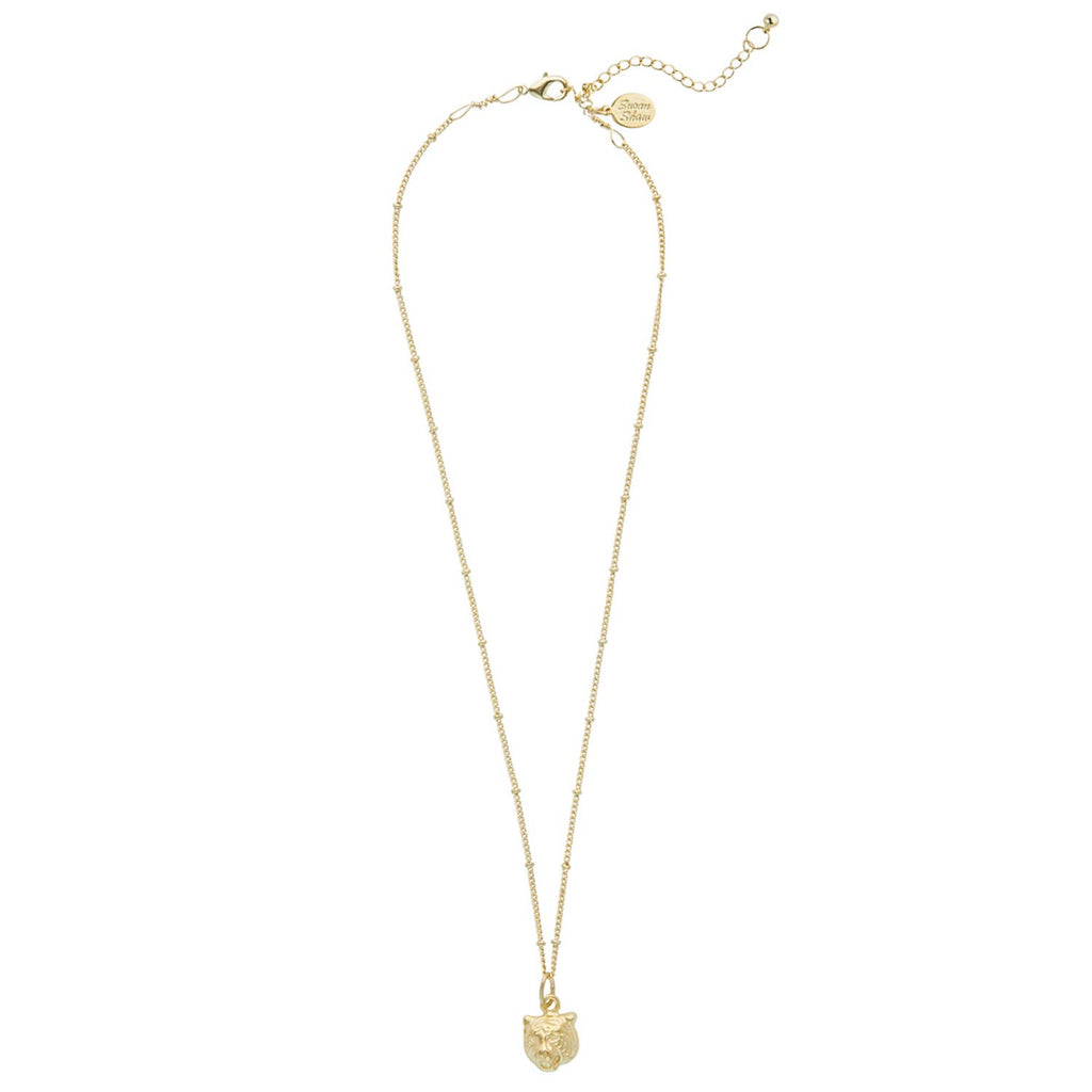 Gold Dainty Tiger Head Necklace