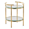 Gold Metal & Clear Glass Side Table