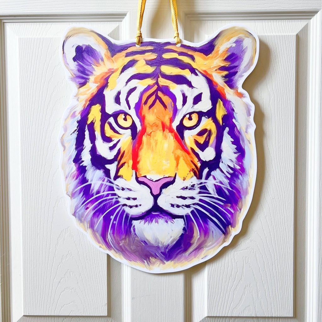 Louisiana Tiger Football Door Hanger