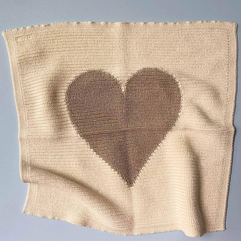 Organic Baby Lovey Blanket- Heart