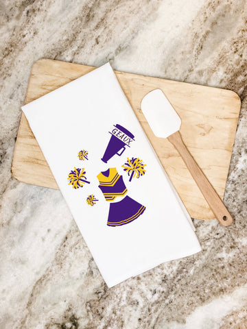 LSU Cheerleader Tea Towel