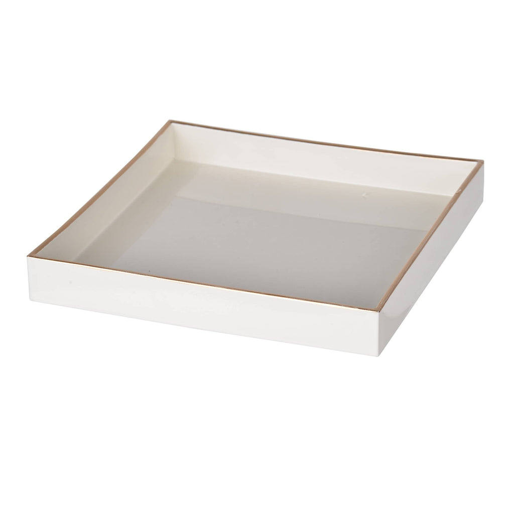 White Lacquered Square Tray