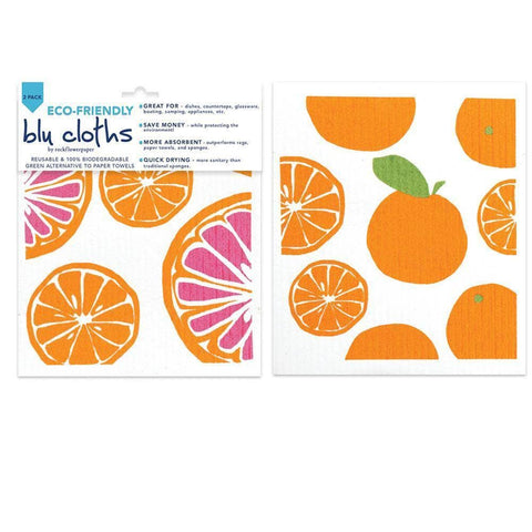 ORANGES Reusable Blu Cloths, Set/2