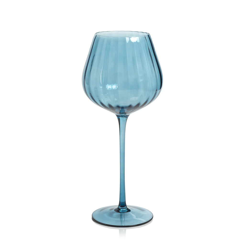 Blue Azure Red Wine Glass