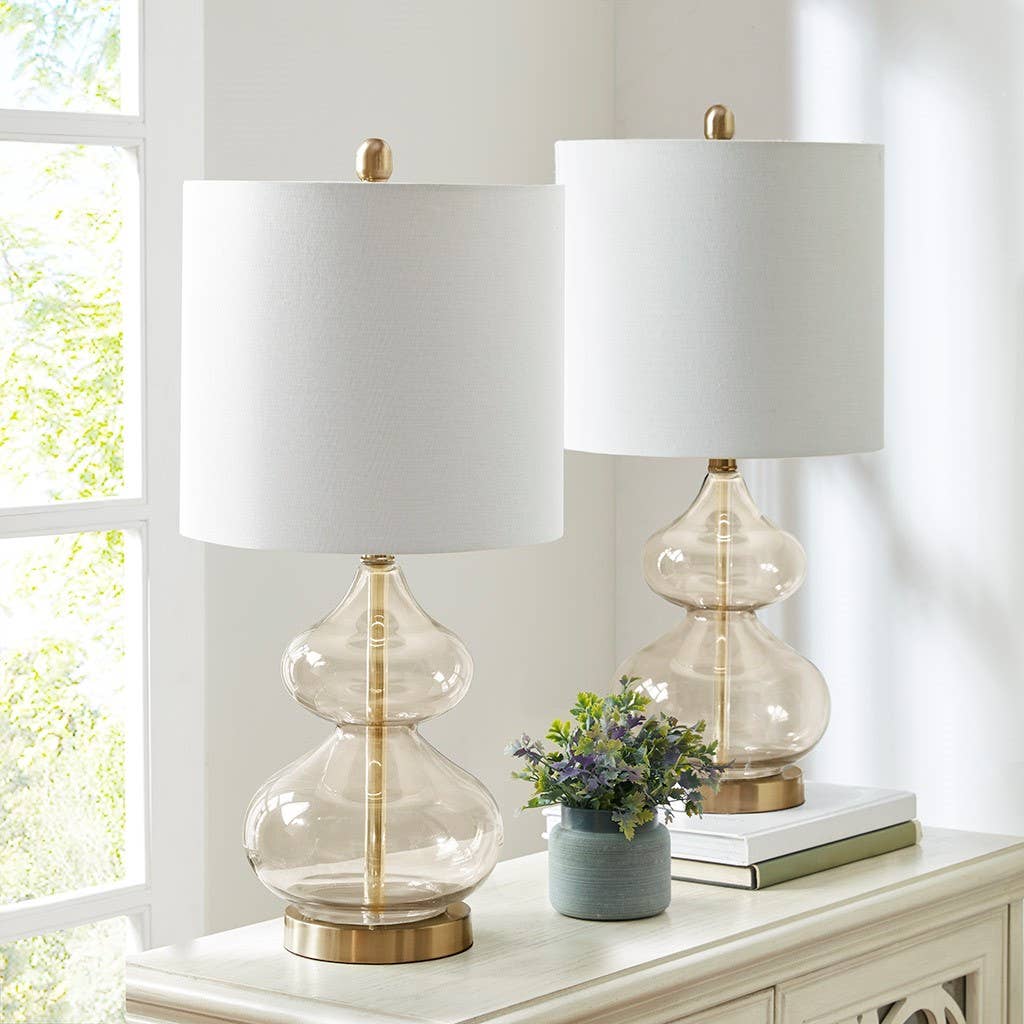 Clear Gold Glass Table Lamp