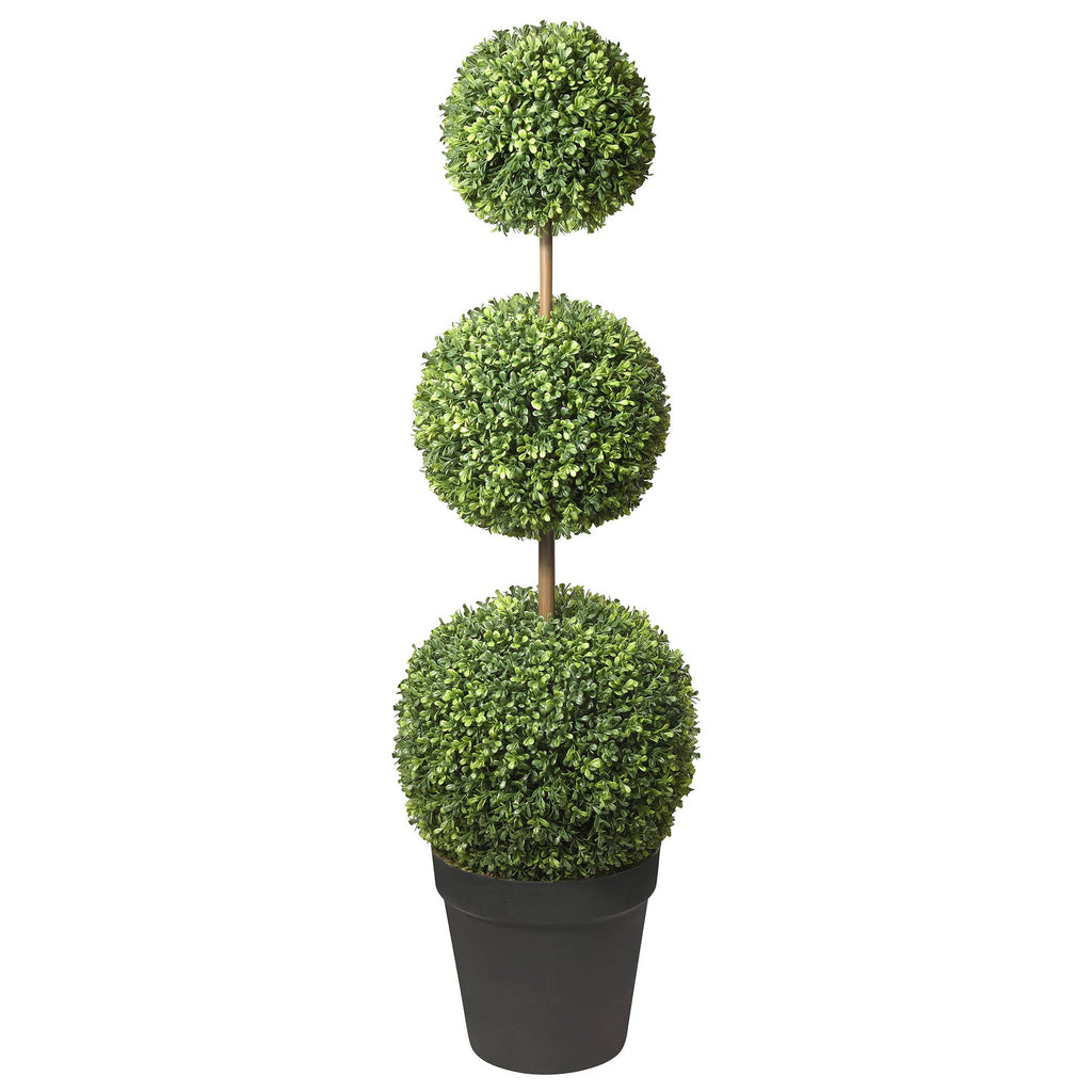 Faux Triple Boxwood Topiary