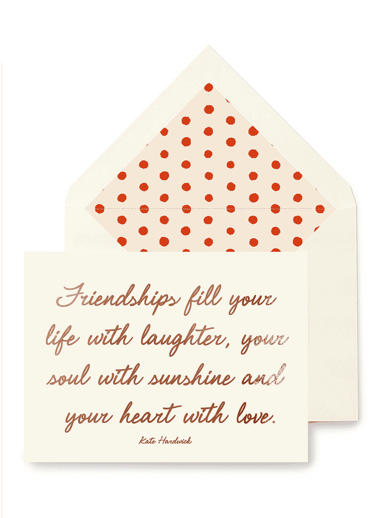 Friendships Fill Your Life Greeting Card, Single Folded Card