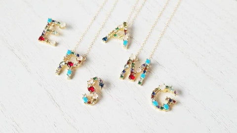 Rhinestone Initial Necklace