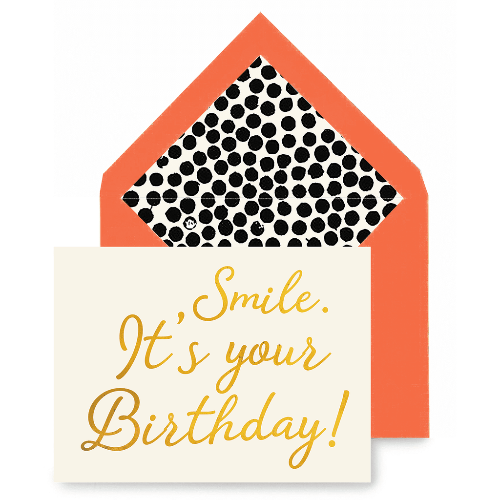 Smile. It's Your Birthday Greeting Card, Single Blank Card
