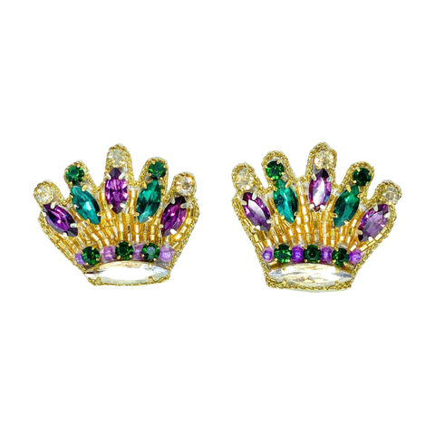 Mardi Gras Crown Earrings