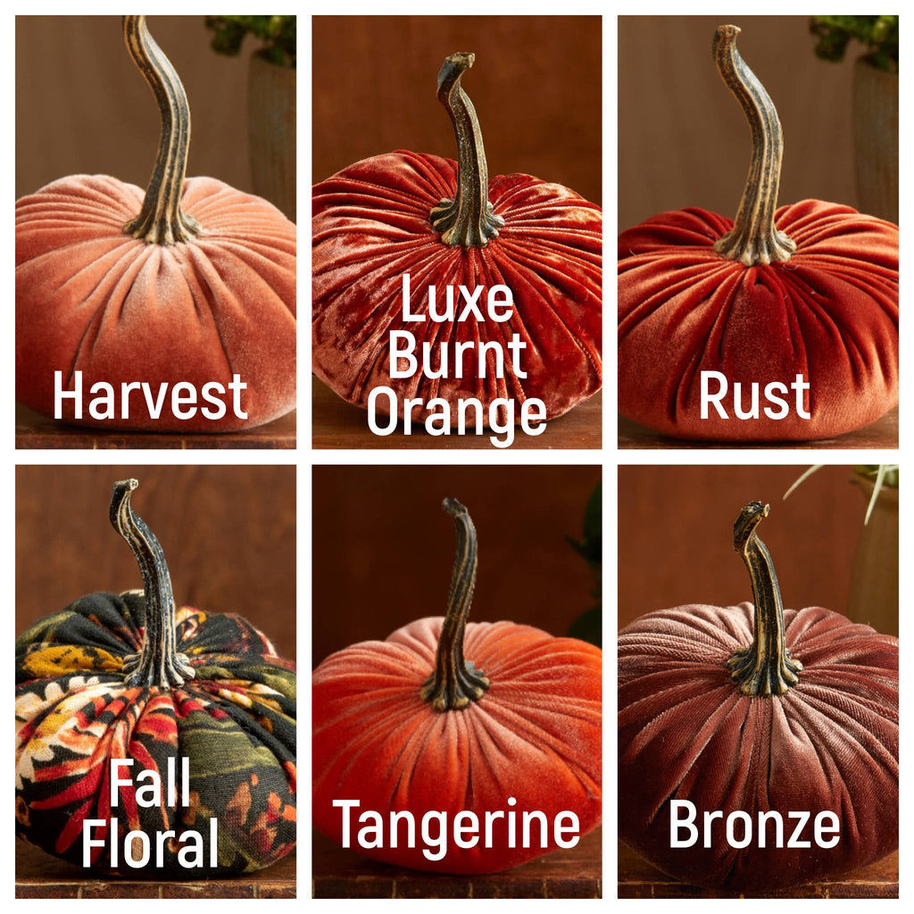 Handmade Small Velvet Pumpkins