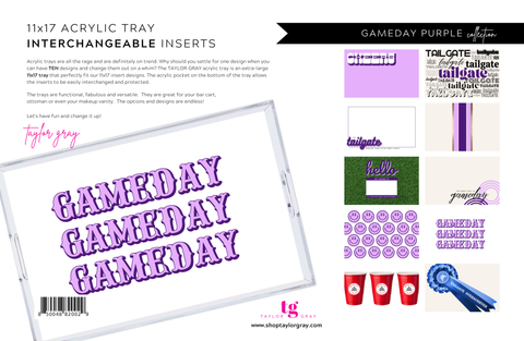 Purple Gameday Acrylic Tray Insert Set