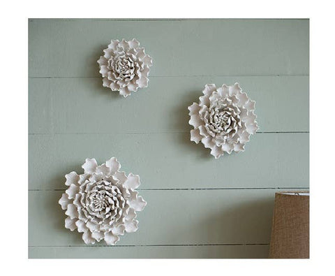 Ceramic White Flower Wall Decor