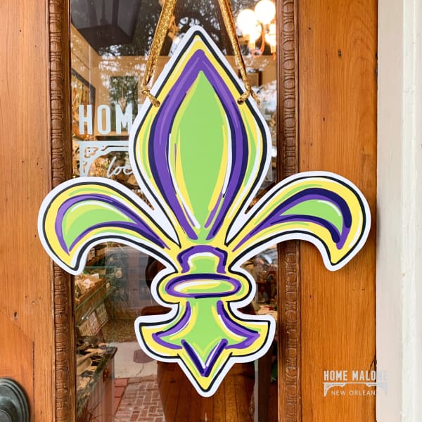 Fleur De Lis Mardi Gras Door Hanger