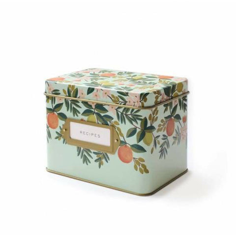 Floral Recipe Tin Box