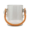 Glass Ice Bucket with Bamboo Handle