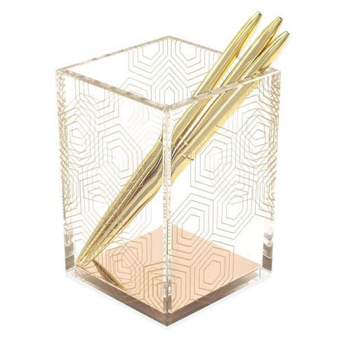 Miss Greene By Dress My Desk - Gold Art Deco Pen Holder