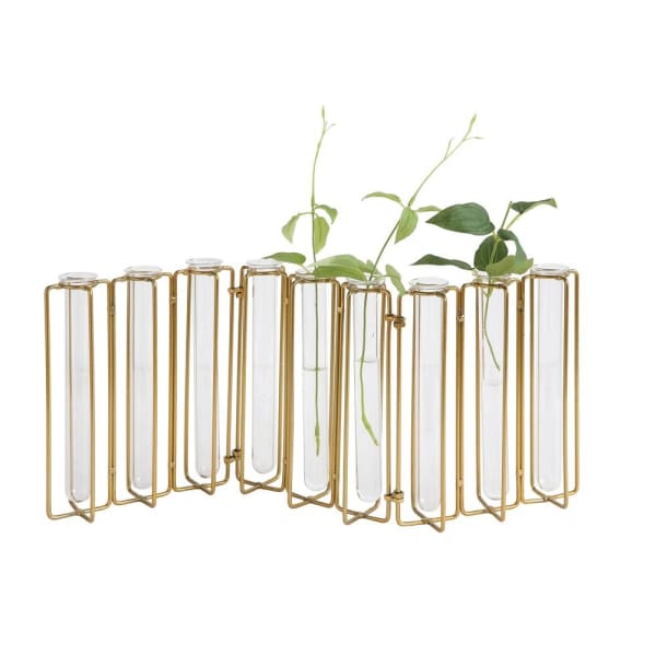 Gold & Tube Glass Vase