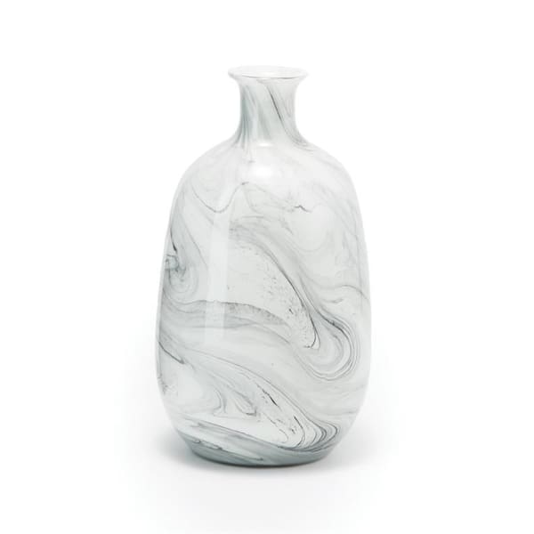Gray and White Swirl Vase