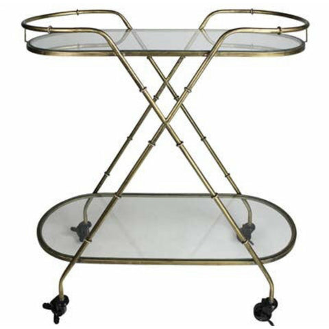 Brass and Glass Bar Serving Cart