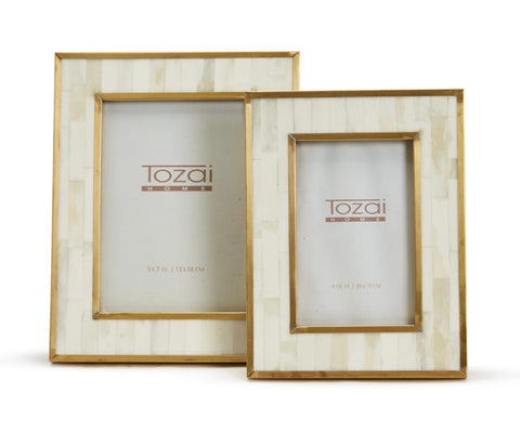 Natural Bone & Brass Border Frame