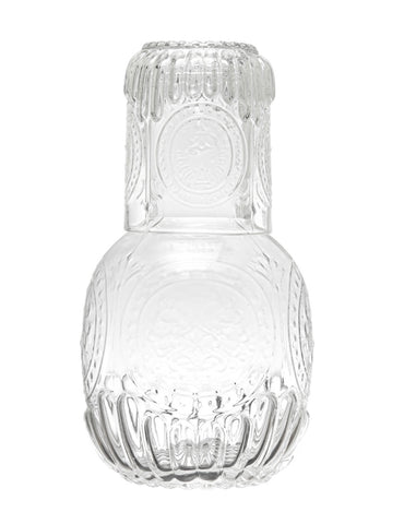 Embossed Glass Carafe with Glass