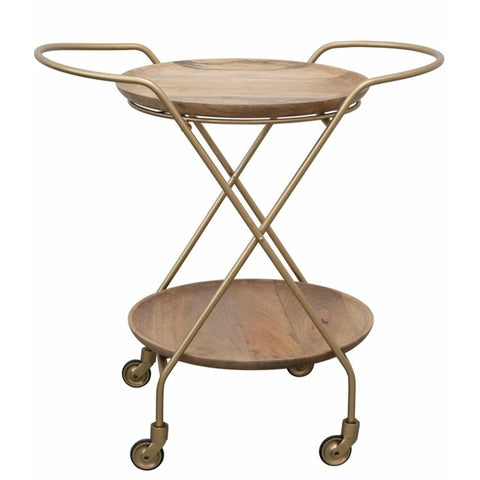 Metal and Mango Wood Bar Cart