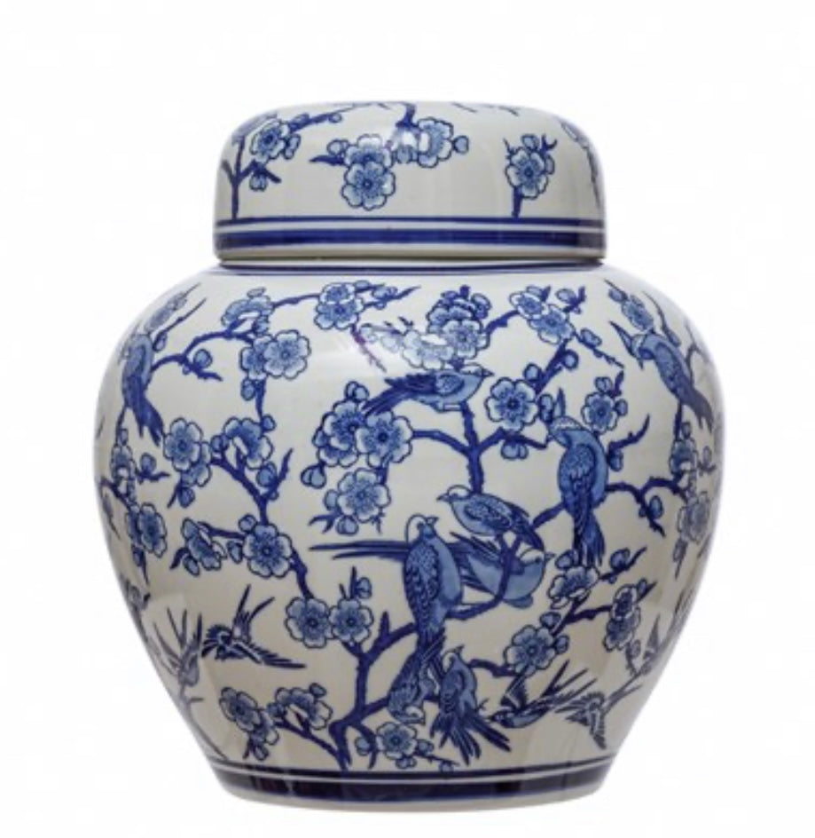 Blue & White Chinoiserie Jar