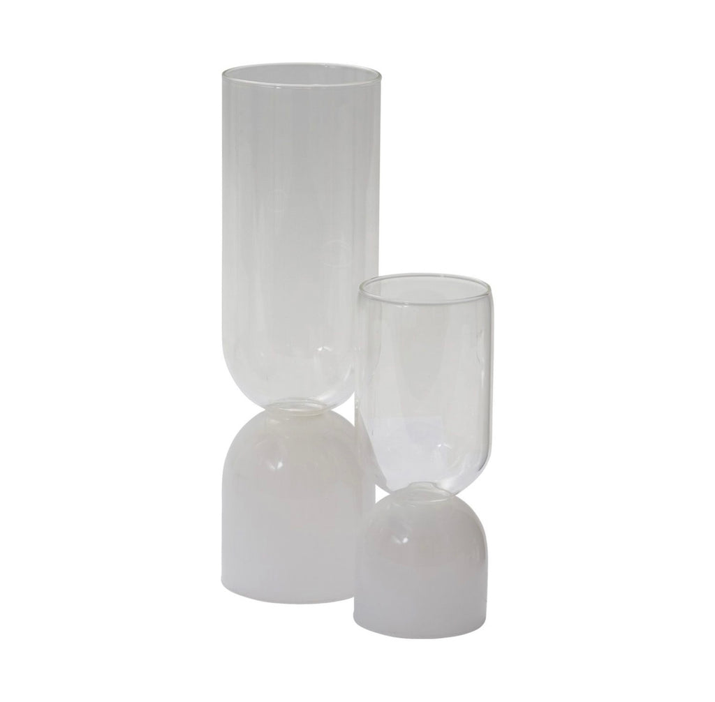 Milk Glass Clear Vase