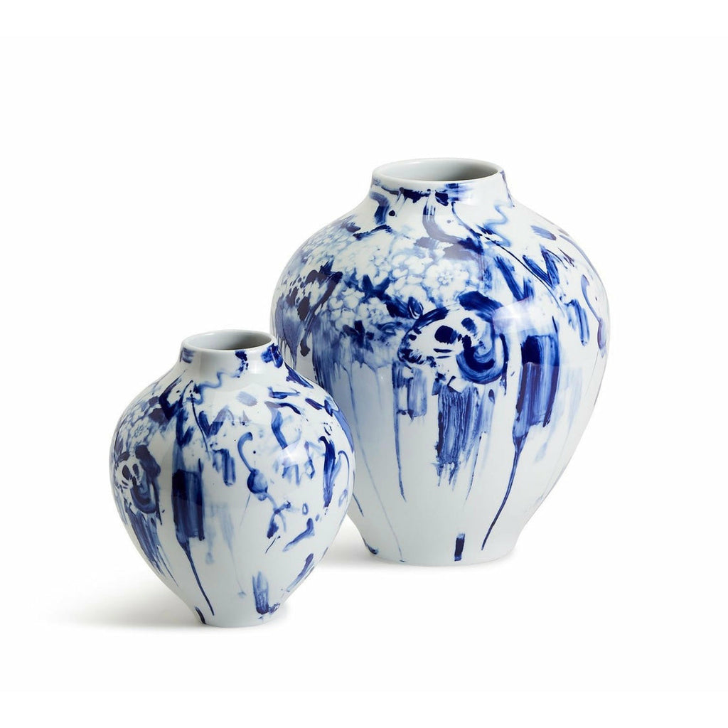 Blue & White Abstract Vase