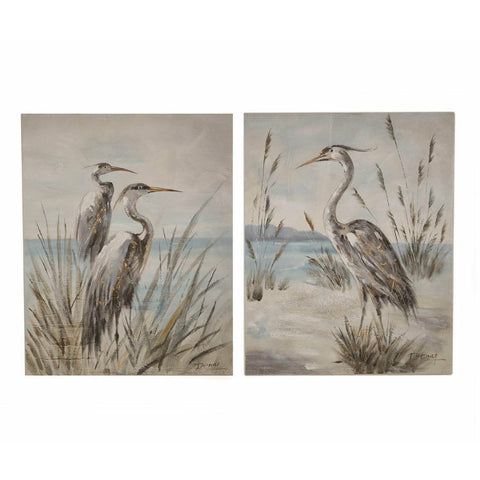 Heron Hand Painted Canvas Art