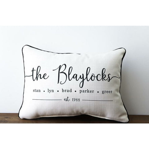 Family Names Custom Pillow