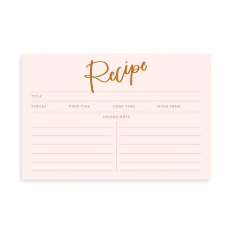 Peach Script Recipe Cards (Set Of 15 Cards)